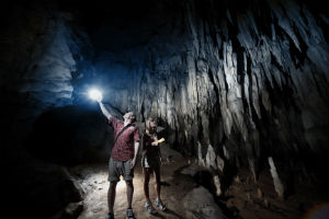 Couple Exploring Caves