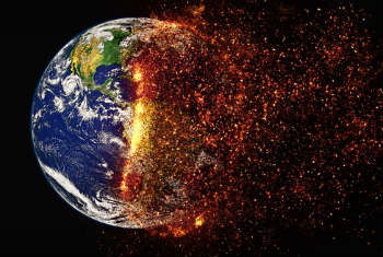 Burning earth global warming